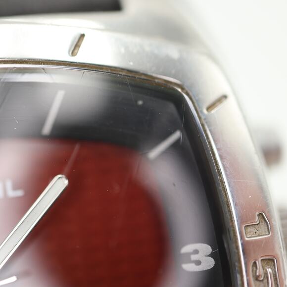 Fossil Kaleido Mens Red Orange Color Change 41mm Watch Black Leather New Battery - Picture 11 of 16